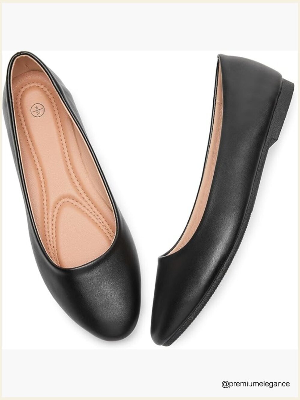 Women's Ballet Flats Comfortable PU Leather Slip On Dress Shoes Teacher